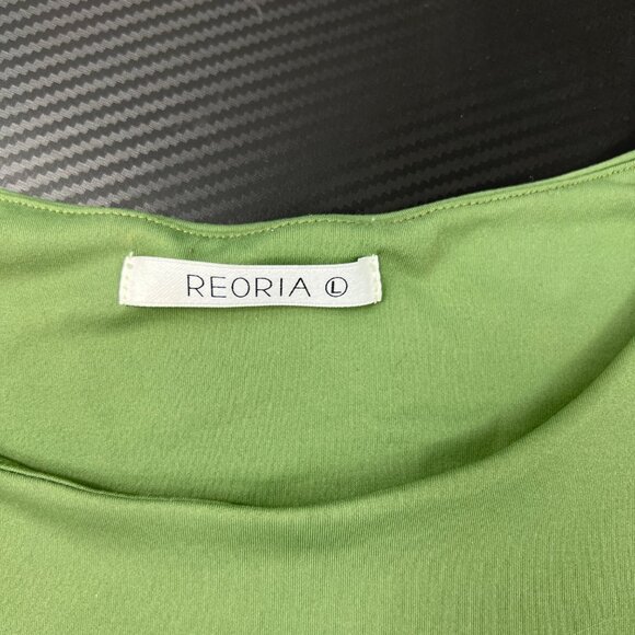 Reoria Women’s Green High-Neck Sleeveless Cropped Tank Top Stretch Yoga Sz Large - Picture 5 of 8